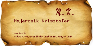 Majercsik Krisztofer névjegykártya
